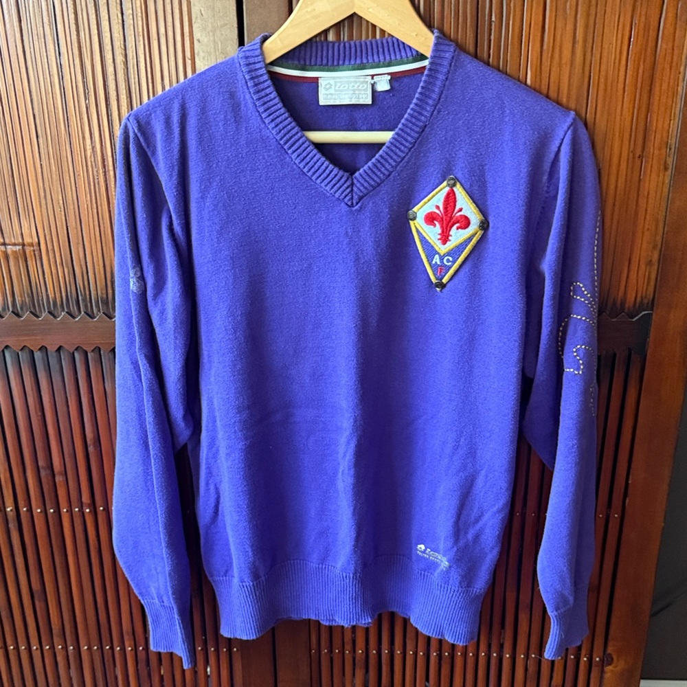 ACF Fiorentina V-Neck Purple Sweater